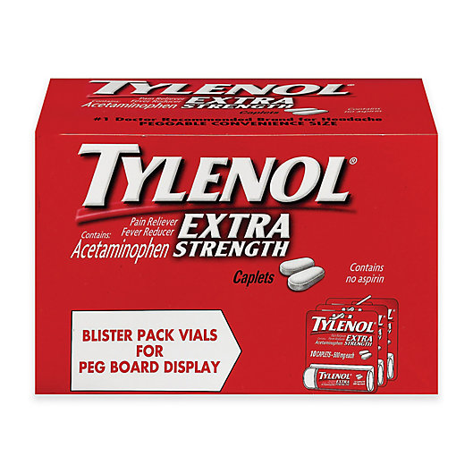 Alternate image 1 for Tylenol® Extra Strength 10-Count 500 mg Pain Reliever Caplets