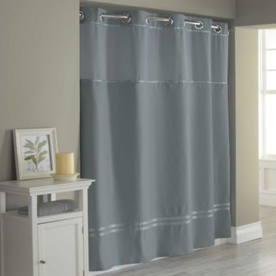 Hookless Escape Fabric Shower Curtain, Dark Grey Fabric Shower Curtain