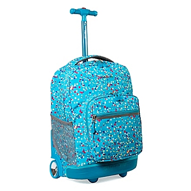 J World New York Sunrise Dots 18-inch Rolling Backpack. View a larger version of this product image.