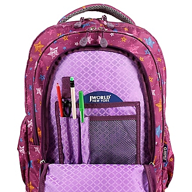 J World New York Setbeamer 18-Inch Laptop Rolling Backpack in Purple. View a larger version of this product image.
