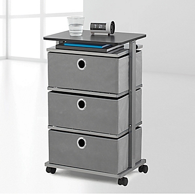 Studio 3B&trade; 3-Drawer Adjustable-Top Storage Cart in Grey. View a larger version of this product image.