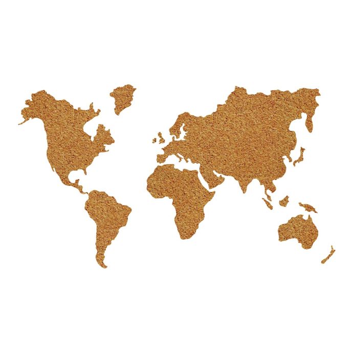 WallPops Die Cut Cork World Map Pinboard Decal With