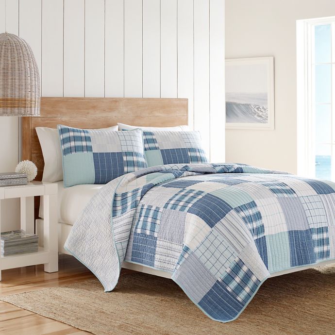 Nautica® Aldrin Quilt in Bright Blue Collection Bed Bath and Beyond