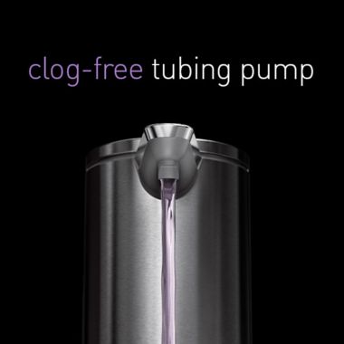 simplehuman&reg; Touchless Sensor Soap/Sanitizer Pump in Brushed Stainless Steel. View a larger version of this product image.