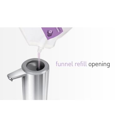 simplehuman&reg; Touchless Sensor Soap/Sanitizer Pump in Brushed Stainless Steel. View a larger version of this product image.