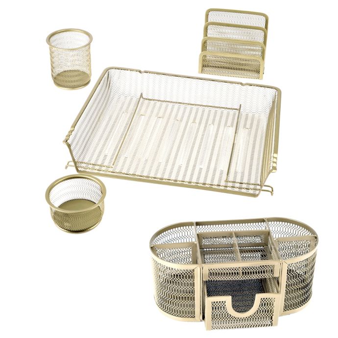 Mesh Desktop Organizer Collection In Gold Bed Bath Beyond