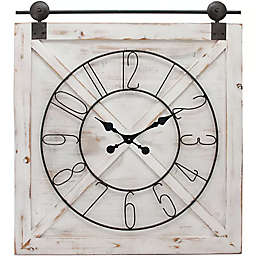 FirsTime® Farmstead 27-Inch Barn Door Wall Clock in White