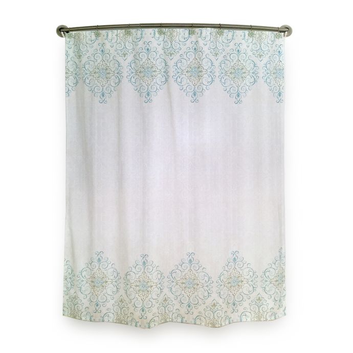 Lenox French Perle Groove Shower Curtain In Ice Blue Bed Bath Beyond