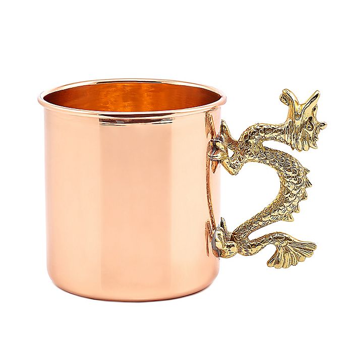 old dutch international ltd.copper dragon handle straight sided mug