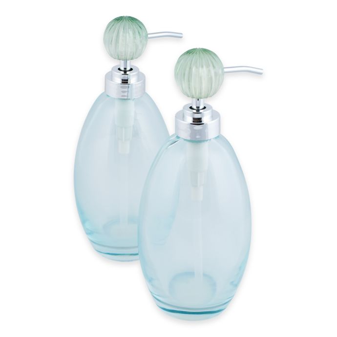 Sherry Kline 2 Piece Lisette Glass Lotion And Soap Dispenser Set Bed 5752