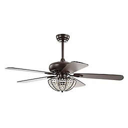 JONATHAN Y Joanna 52-Inch 3-Light LED Ceiling Fan in Black with Remote