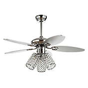 JONATHAN Y Kris 42-Inch 3-Light LED Ceiling Fan in Chrome with Remote