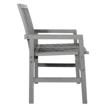 Forest Gate Olive Outdoor Acacia Wood Loveseat Bench in Grey Wash. View a larger version of this product image.