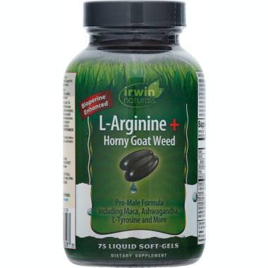 Irwin Naturals&reg; 75-Count L-Arginine +Horny Goat Weed Liquid Soft Gels. View a larger version of this product image.