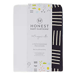 The Honest Company® 2-Pack Printed Jersey and Terry Changing Pad Covers in Dark Navy