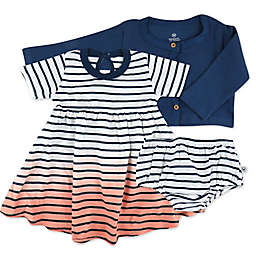 Honest® Newborn 2-Piece T-shirt Dress and Cardigan Set in Pink/Navy