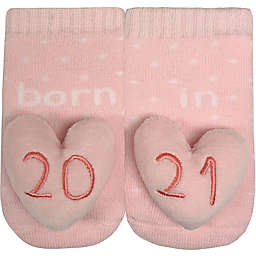 IQ Kids Size 0-12M 2021 Heart Rattle Socks in Pink
