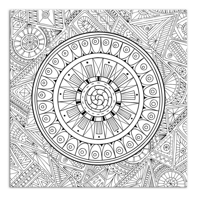 Zen Mandala Custom Coloring Canvas Wall Art | Bed Bath & Beyond