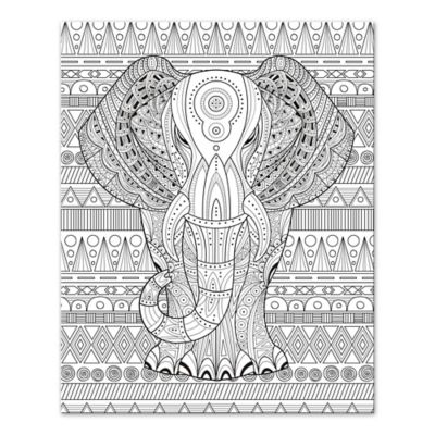 Elephant Enchantment Custom Coloring 16-Inch x 20-Inch Canvas Wall Art