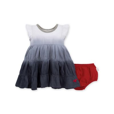 Burt&#39;s Bees Baby&reg; Preemie 2-Piece Dip Dyed Dress and Diaper Cover Set in Blue/Red