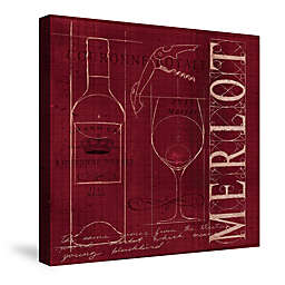 Laural Home® Wine Blueprint Merlot 18-Inch x 18-Inch Canvas Wall Art