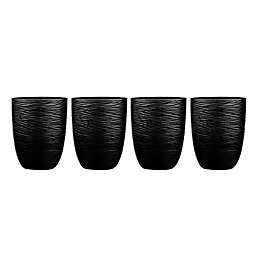 Qualia Artisan Double Old Fashioned Glasses in Black (Set of 4)