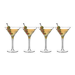 Qualia Helix Gold Martini Glasses (Set of 4)