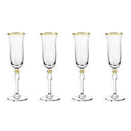 Qualia Salem Champagne Flutes in Gold (Set of 4)