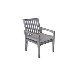 Courtyard Casual Surf Side Outdoor Dining Chair in Grey with Cushion