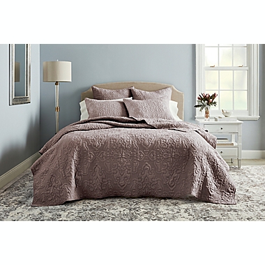 Wamsutta&reg; Cambridge 3-Piece King Quilt Set in Mauve. View a larger version of this product image.