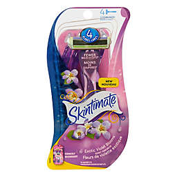 Skintimate™ 4-Count Exotic Violet Blooms® 4-Blade Disposable Razors