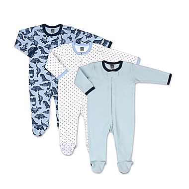 The Peanutshell&trade; 3-Pack Dinos and Dots Footies. View a larger version of this product image.