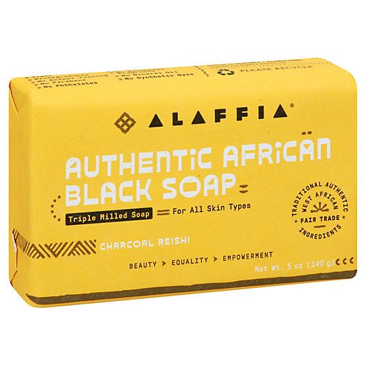 Alternate image 1 for Alaffia 5 oz. Authentic African Triple Milled Black Soap with Charcoal Reishi