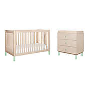 Babyletto Gelato 4-in-1 Convertible Crib and Dresser in Washed Natural/White