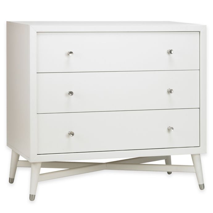 Dwellstudio Mid Century 3 Drawer Dresser In French White Buybuy Baby