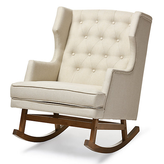 Alternate image 1 for Baxton Studio Iona Button-Tufted Wingback Rocking Chair