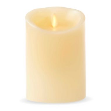 Luminara&reg; Candles Real-Flame Effect 5-Inch Pillar Candle in Ivory. View a larger version of this product image.