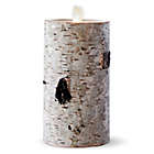 Alternate image 3 for Luminara&reg; Birch 6-Inch Real-Flame Effect Pillar Candle in Brown