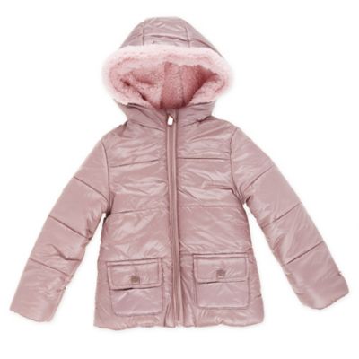 Only Kids Hooded Puffer Jacket in Rose Gold