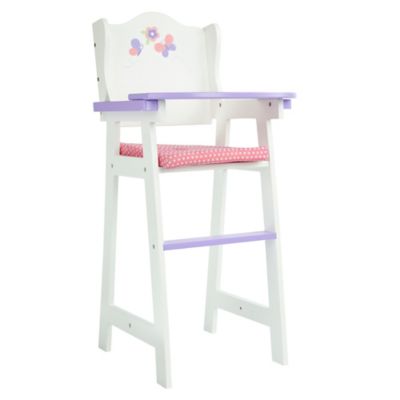 Olivia&#39;s Little World Little Princess 18-Inch Baby Doll High Chair in Pink/Multi