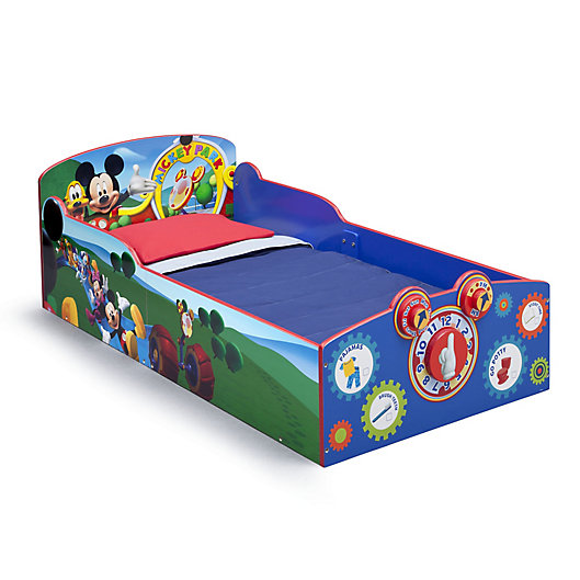 Alternate image 1 for Disney Mickey Mouse Wooden Interactive Toddler Bed by Delta Children