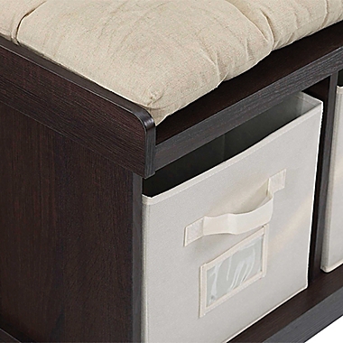 Forest Gate&trade; Entryway Storage Bench with Totes in Espresso. View a larger version of this product image.
