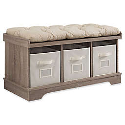 Forest Gate™ Entryway Storage Bench with Totes in Driftwood
