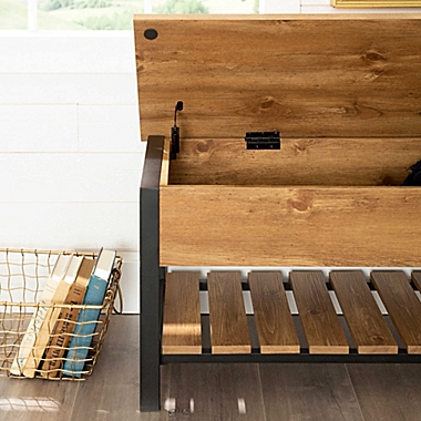 Forest Gate&trade; Blanch Open-Top Storage Bench in Barnwood. View a larger version of this product image.