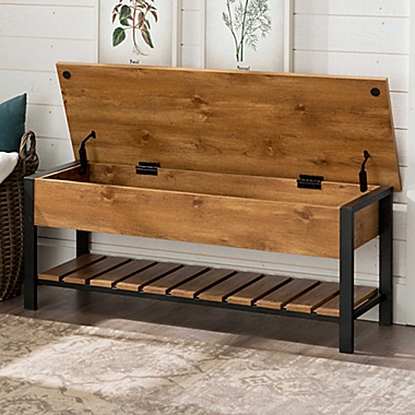 Forest Gate&trade; Blanch Open-Top Storage Bench in Barnwood. View a larger version of this product image.