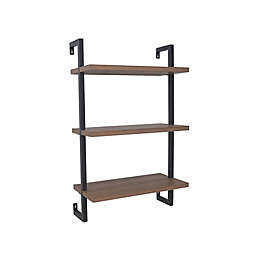 Nathan James® Theo 3-Shelf Floating Bookcase in Oak/Black