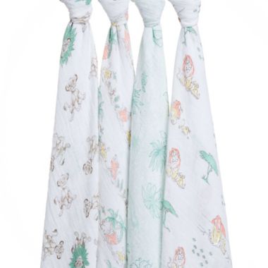 aden + anais&reg; 4-Pack Disney&reg; The Lion King Cotton Swaddle Blankets. View a larger version of this product image.