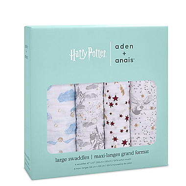 aden + anais essentials&reg; 4-Pack Harry Potter Swaddle Blankets. View a larger version of this product image.