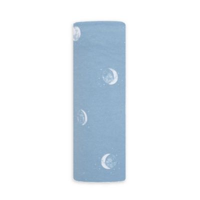 aden + anais&reg; Moons Comfort Knit Swaddle Blanket in Blue