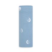 aden + anais&reg; Moons Comfort Knit Swaddle Blanket in Blue